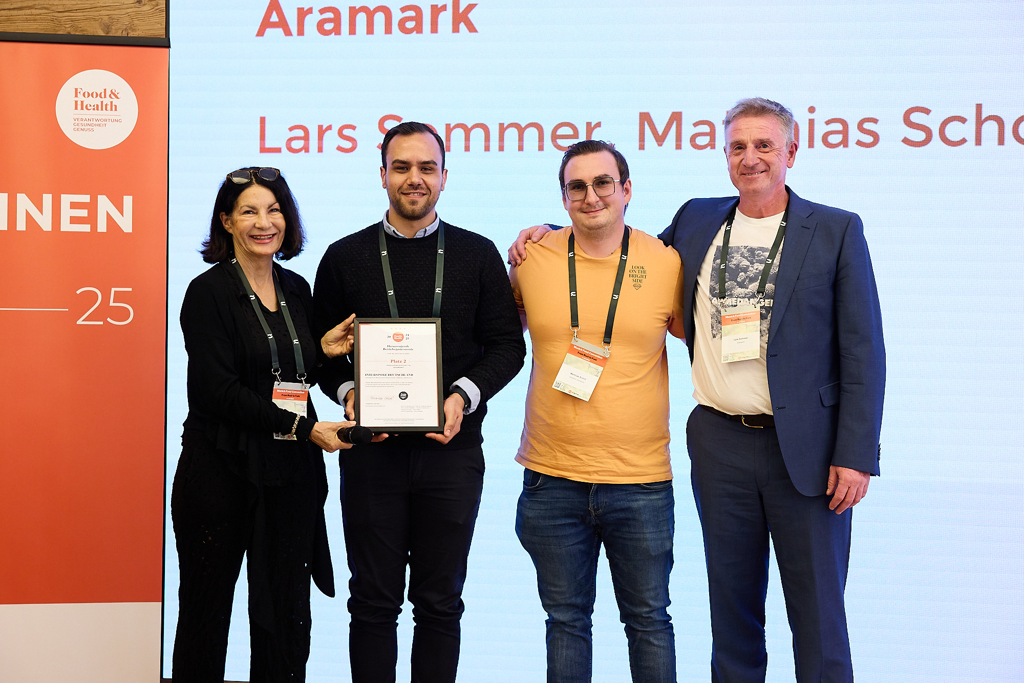 Die Gewinner von Aramark bei der Preisübergabe